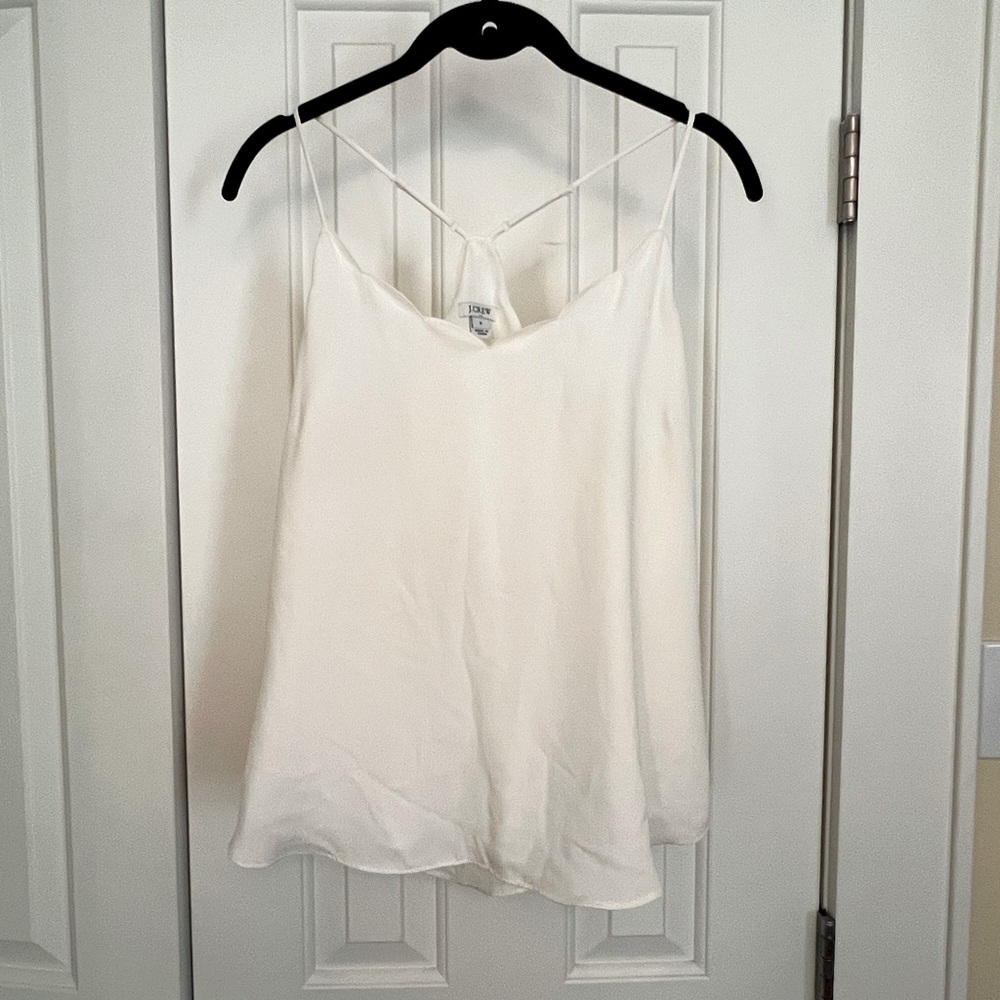 J CREW White Scalloped Tank Top